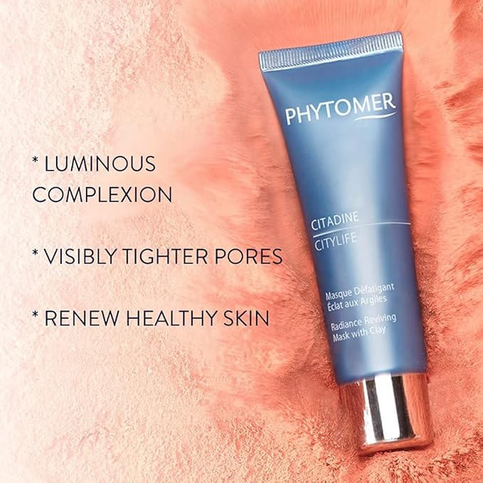 Phytomer Citylife Firming Clay Face Mask | 100% Natural White & Red Clay Face Mask | Renew Healthy Skin | Reduce Pores & Improve Texture of Dull Skin | 50ml