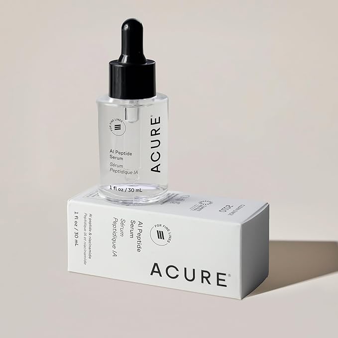 Acure AI Peptide Serum for Face & Skin - Anti Aging Skincare for Women, Niacinamide, Hydrating Facial Care, Face Serum for Firm Skin, Reduces Wrinkles & Uneven Tone, Brightens & Enhances Glow- 1 fl oz