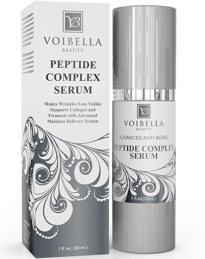 Peptide Complex Serum For Face & Collagen Support - Natural & Organic Anti Aging Skin Serum - Peptides, Hyaluronic Acid, Amino Acids & Vitamin E for Wrinkles, Hydrating, Firming & Elasticity