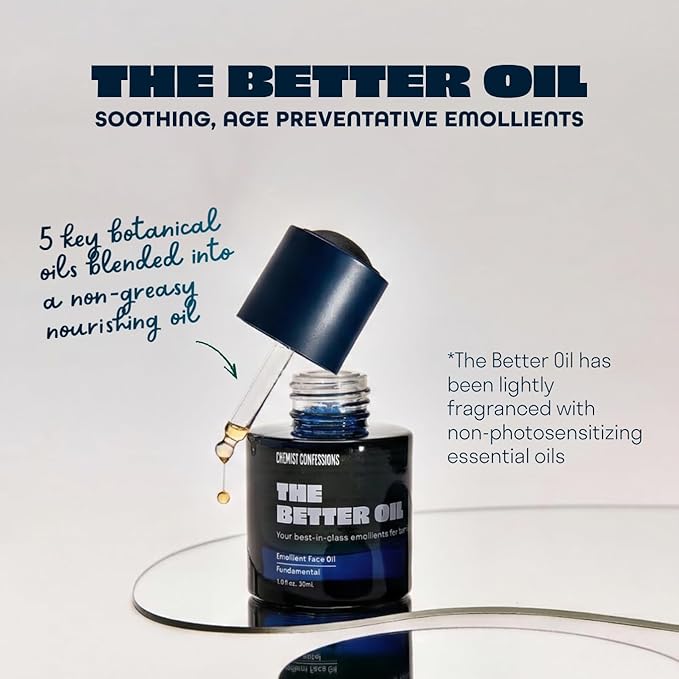Chemist Confessions The Better Oil -Facial Oil with Squalane, Rosehip & Sea Buckthorn | Hydrating Face Oil for Skin Barrier Support & Daily Skincare Use