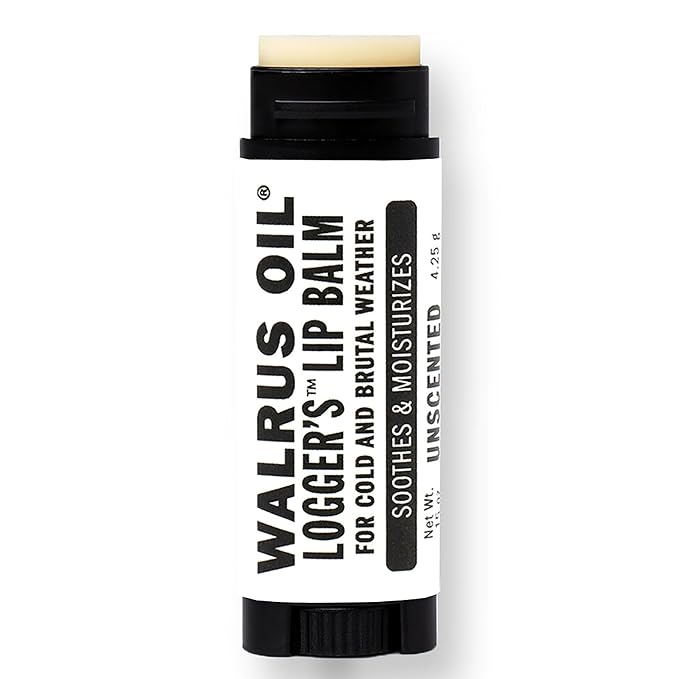 WALRUS OIL - Logger's Lip Balm, 2-Pack, 100% Vegan Lip Balm, Beeswax-Free, Made with Natural Ingredients - UNSCENTED