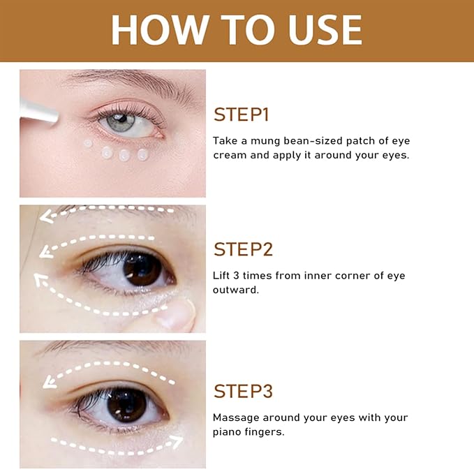 Caffeine Eye Cream for Dark Circles & Puffiness, Hydrating Under Eye Treatment with Ceramides, Coconut Oil, Fights Fine Lines, Lightweight Formula (0.7OZ)