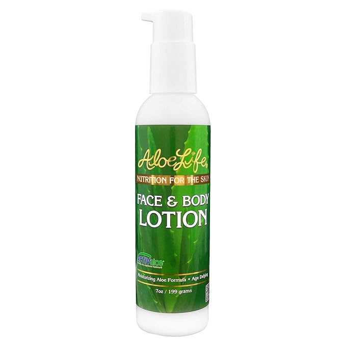 Aloe Life - Face & Body Lotion, Concentrated Formula, Hydrates Dry Skin, Contains Antioxidants, Minerals, & Herbal Extracts, Pleasant Grapefruit Scent, Safe For All Skin Types, Gluten-Free (7 oz)