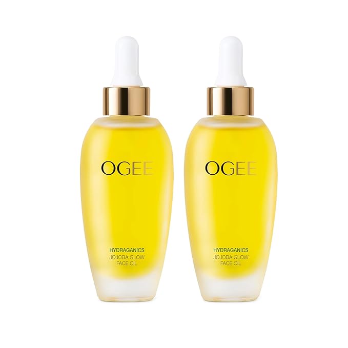 Ogee Jojoba Glow Face Oil, 2 Pack – Organic & Natural Moisturizing Facial Oil – Multi-Tasking Treatment for Radiant Skin (30ml Each)