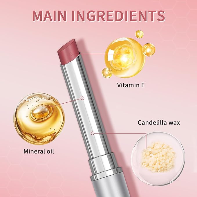BAISEN DIARY Pink Honey Lipstick Tinted Lip Balm - Sheer Hydrating Lipstick for All Skin Tones - Moisturizing Lip Color, Nourishing Lip Balm with Natural Black Cherry Tint
