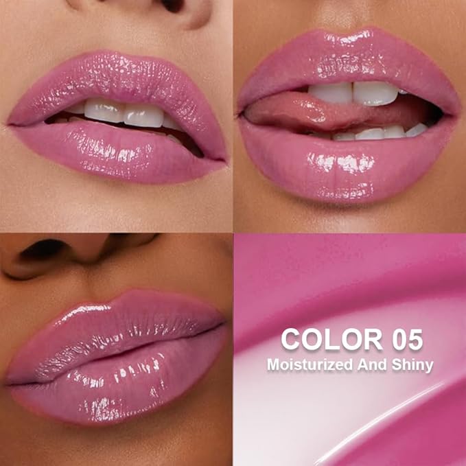 Summer Lip Butter Lip Balm Glow Reviver Lip Gloss, Melting Lip Serum, Ultra-Hydrating Natural Vegan Lip Balm, Sheer-Tinted Shine & Hydration, Soothes & Softens Dry Lips (Purple)