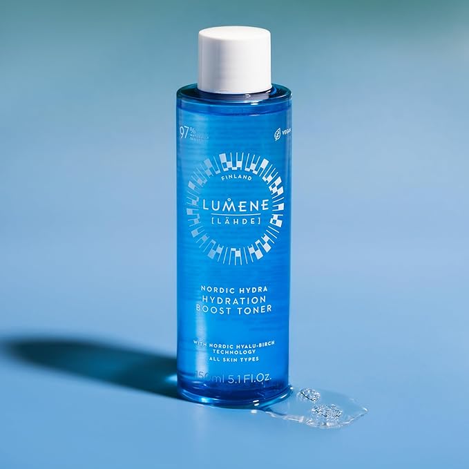 Lumene Nordic Hydra [LÄHDE] Hydration Boost Toner | Lightweight, Moisturizing Liquid Toner | Long Lasting Hydration for Dry, Dull Skin | Prepares Dehydrated Skin for Skincare | Vegan | 150ml