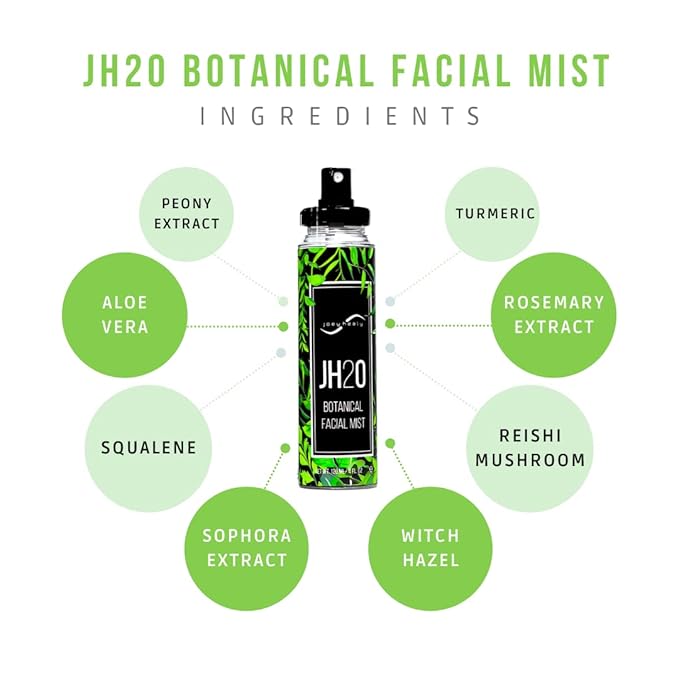 Joey Healy JH2O Botanical Facial Mist, Anti-Aging Facial Mist with Masterful Blend of Cucumber, Witch Hazel, Aloe Vera, Rosemary, and Turmeric, Hydrating and Paraben-Free Moisturizing Skincare Toner