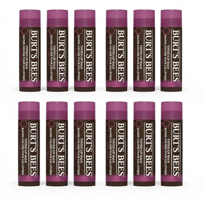 Burt's Bees Sweet Violet Tinted Lip Balm with Shea Butter & Botanical Wax 100% Natural Origin (12)