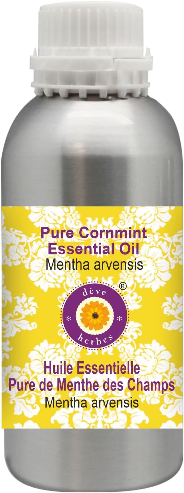 Deve Herbes Pure Cornmint Essential Oil (Mentha arvensis) Steam Distilled 630ml (21 oz)