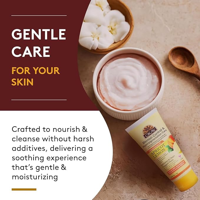 OKAY Oil Control Facial Scrub Exfoliator - Exfoliating Face Wash, Face Scrub for Women and Men, Moisturizing and Brightening, Leaves Skin Smooth and Clean, Paraben Free - Apricot, 6 Oz (Pack of 1)
