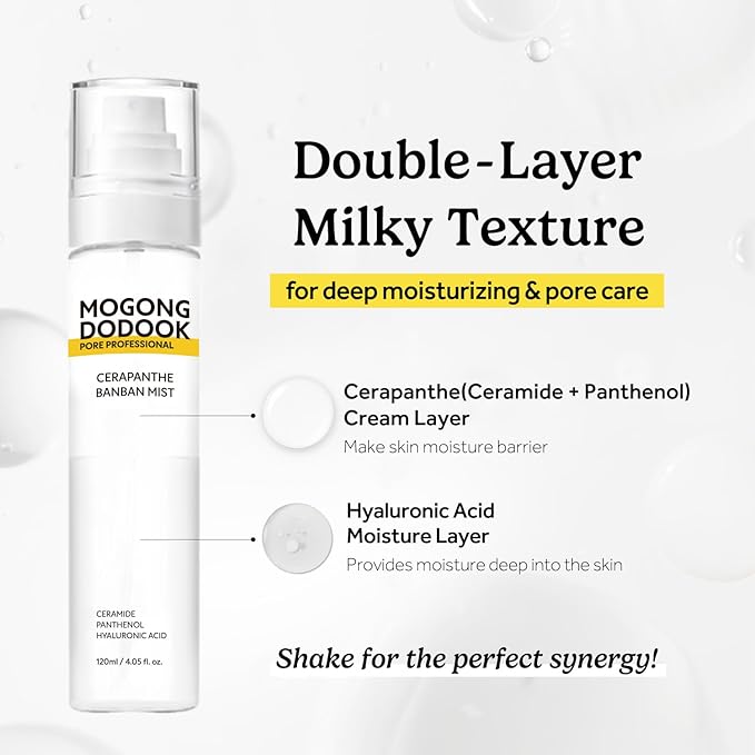 Cerapanthe Pore Care Face Cream Mist – 4.05 fl oz | Dual-Layer Hydrating Spray with Ceramide, Panthenol & Hyaluronic Acid | EWG Green, Deep Moisture for All Skin Types, Daily Use