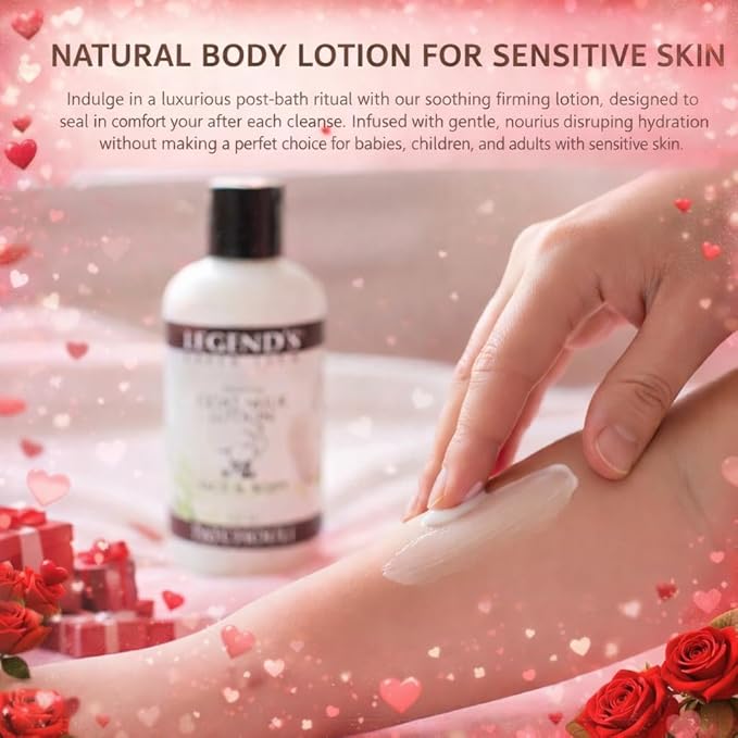Legend's Creek Farm Goat Milk Lotion - Deeply Moisturizing Goat Milk Body Lotion for Body, Hand & Face - 9 oz Body Moisturizer with Shea Butter, Sunflower Oil, Aloe, Handmade in USA (Patchouli L.)