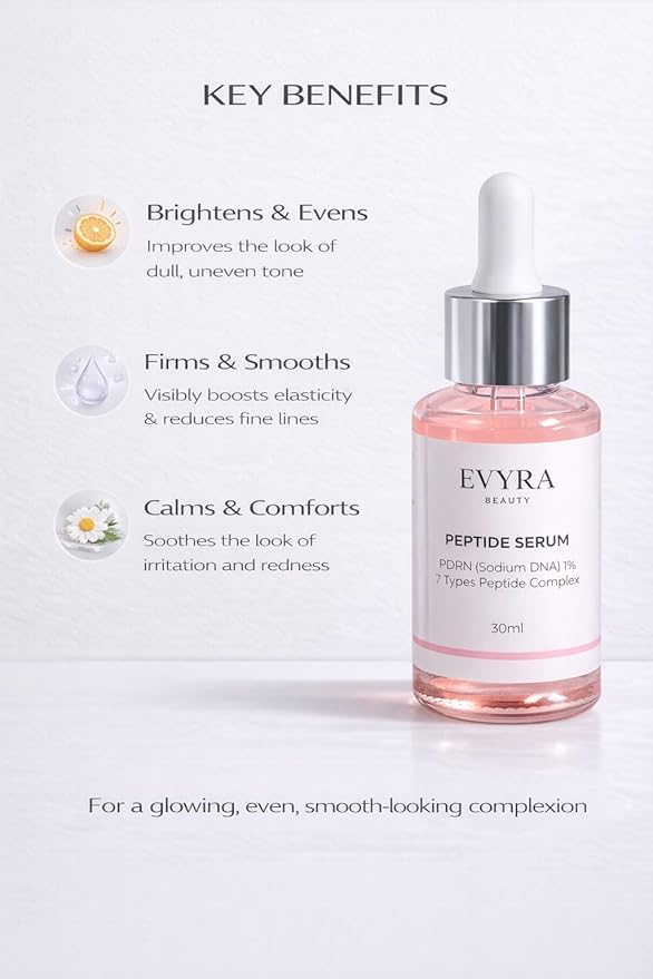 PDRN Renewal Serum – Advanced 7 Peptide Complex with PDRN (Sodium DNA) 1%, Collagen & Ceramide NP, Hydrating & Firming Pink Glow – 30ml