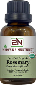 Rosemary Essential Oil, USDA Certified Organic, 100% Pure Undiluted, Aromatherapy Oil for Diffuser, Hair & Skin Care