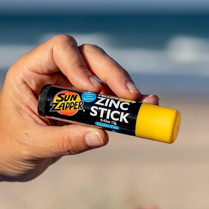 Sun Zapper Zinc Oxide Sunscreen Stick SPF 50+ Yellow – Colored Mineral Sunscreen Stick for Face, Water Resistant Sunblock for Kids and Adults, Travel Size 12g (0.42 oz), Australian Made
