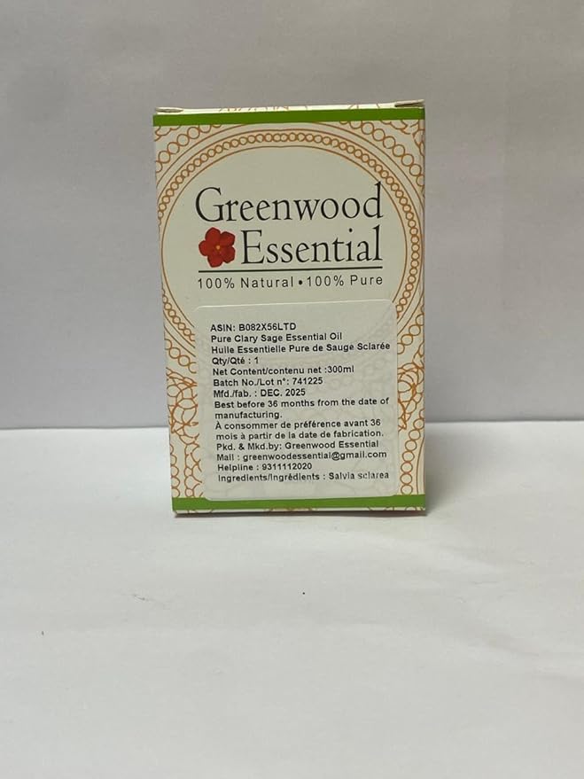 Greenwood Essential Pure Clary Sage Essential Oil (Salvia sclarea) Steam Distilled 300ml (10 oz)