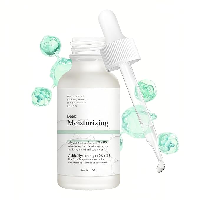 Deep Moisturizing Hyaluronic Acid 2% + Vitamin B5 Serum, Hydrating Face Serum with Ceramides, Supports Skin Plumpness & Elasticity, Helps Visibly Smooth Skin Texture, 1 fl oz (30ml)