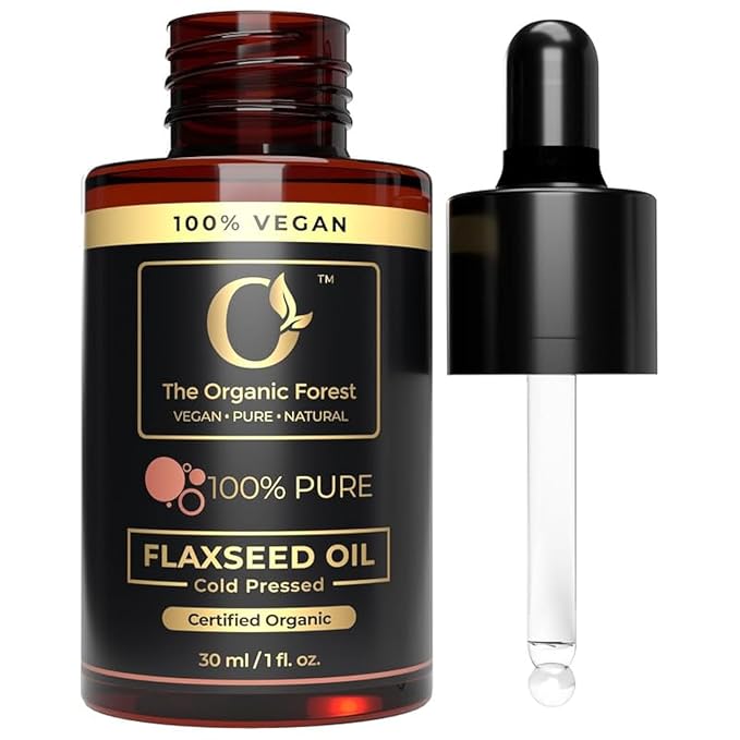 100% Plant Based Organic Flaxseed Oil for Hair and Skin Care - Aceite de Lino - Non-Greasy, Fast Absorbing Cold Pressed Flax Seed Oil (Linseed) for Aromatherapy and Massage | Natural Moisturizer