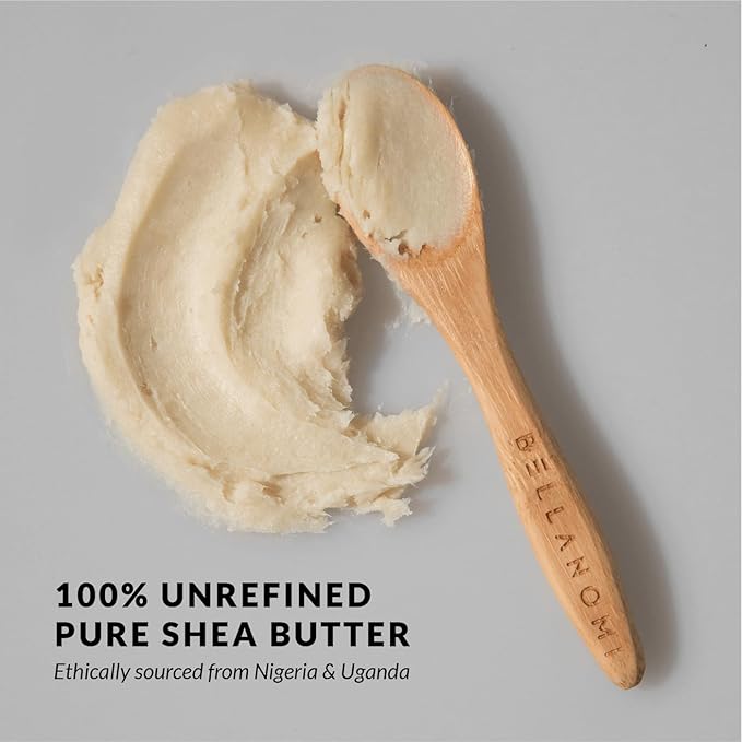 Bellanomi 100% Pure African Raw Shea Butter for Hair & Skin, Organic Formula, Unscented, Moisturizing, Body Butter for Dry Skin, Hair and Nails (3.4 oz)