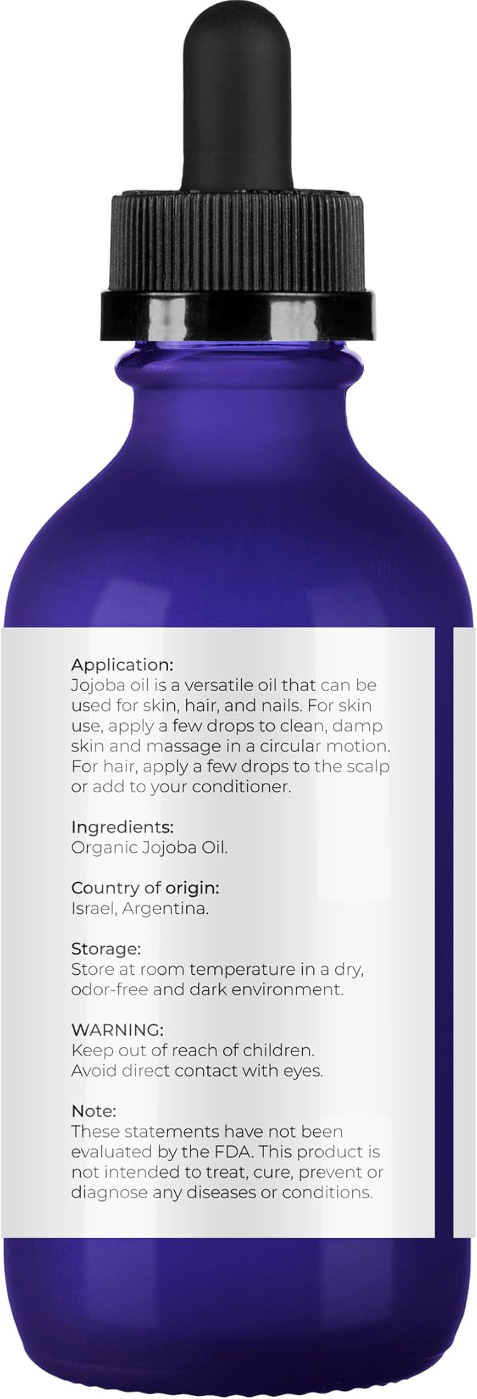 velona Jojoba Oil USDA Certified Organic - 2 fl oz (With Dropper) | 100% Pure and Natural | Golden, Unrefined, Cold Pressed, Hexane Free | Moisturizing Face, Hair, Body, Skin Care
