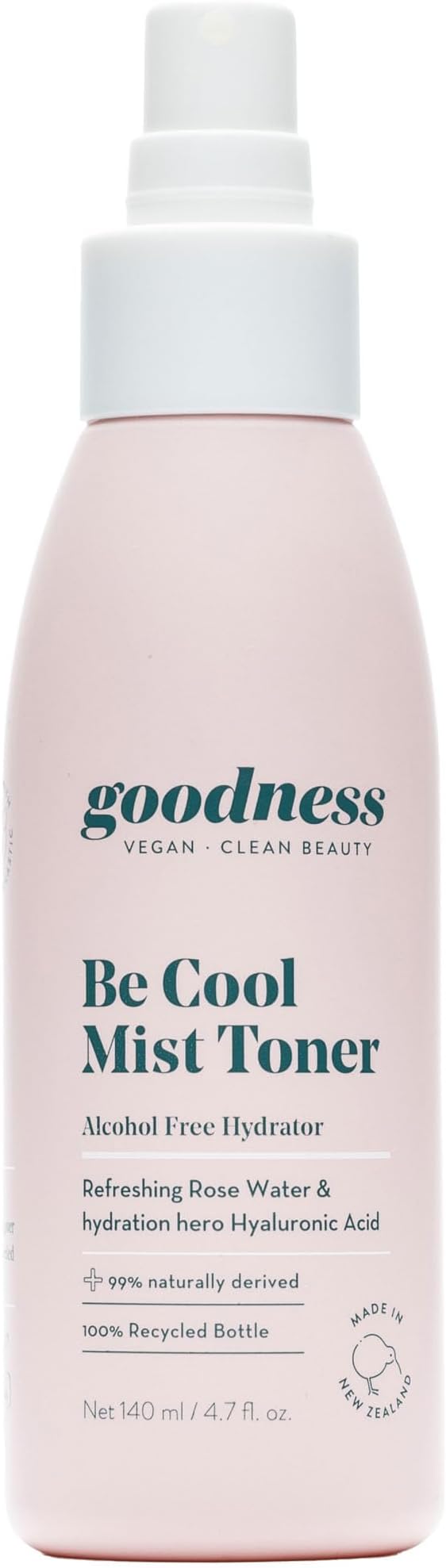 Goodness Be Cool Mist Toner – Hydrating Face Mist with Hyaluronic Acid & Rose Water – Alcohol Free Facial Spray for Dry Skin – 4.7 fl oz