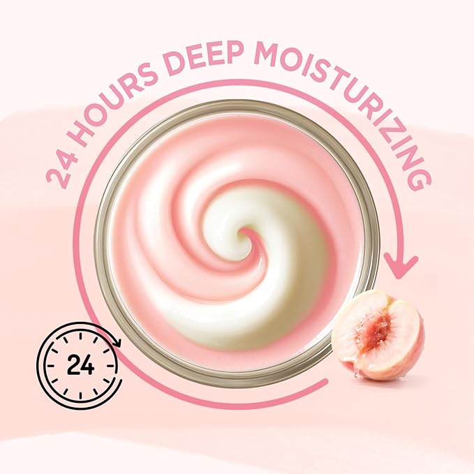 Peach Whipped Shea Body Butter, Natural Whipped Shea Butter for Women Dry Skin, Peach Scented Body Care, Gentle Hydration with Long Lasting Moisture 6.8 floz