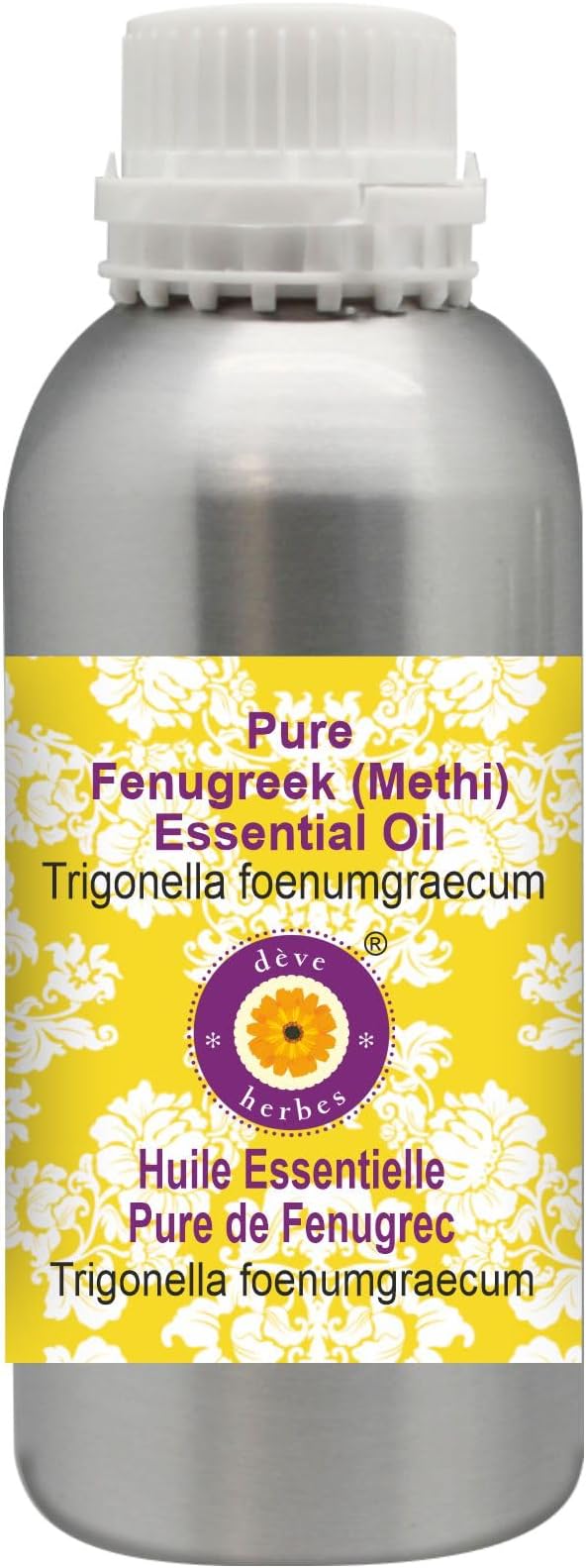 Deve Herbes Pure Fenugreek (Methi) Essential Oil (Trigonella foenumgraecum) Steam Distilled 300ml (10 oz)