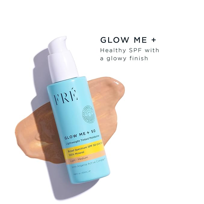 FRÉ Lightweight Tinted Moisturizer | Mineral Face Sunscreen, Sunscreen Makeup & BB Cream SPF | Light-Medium, 1.69 oz