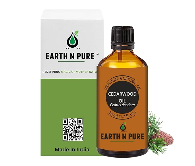 Earth N Pure Cedarwood Essential Oil for Skin and Hair | Natural and Therapeutic Grade | 50 ML