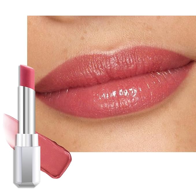 evpct Dusty Pink Honey Lipstick Tinted Lip Balm, Moisturizing Tinted Lip Oil Stick Lipstick for Older Women, Sheer Lightweight Hydrating Nourishing Shine Tinted Lip Color Gloss Tint Stain, Dusty Pink