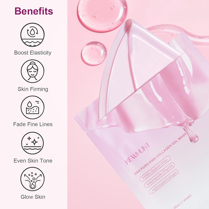 Salmon DNA PDRN Collagen Jelly Gel Mask,Overnight Face Mask,Hydrogel Mask with Niacinamide, Peptide for Glass Glow Skin - Elasticity, Hydrating, Firming,Plump,Fine Lines,Skincare 5ea Mothers Day Gifts