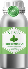 Siva Peppermint Essential Oil - 16 Fl Oz – 100% Natural Peppermint Oil - for Diffuser, Face, Skin Care, Aromatherapy, Hair Care, Scalp and Body Massage