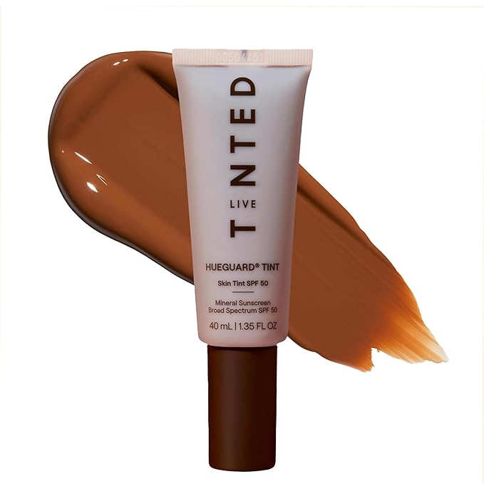 Live Tinted Hueguard Skin Tint SPF 50 - Tinted Mineral Sunscreen with Light-Medium Buildable Coverage With a Hydrating and Radiant Finish - Water and Sweat Resistant, 1.35 fl oz - Shade 03