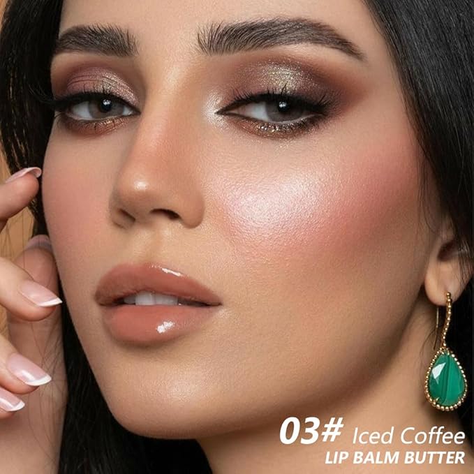 Summer Special Butter Lip Balm – Ultra-Hydrating Lip Care with Shea Butter & Olive Oil, Soothes Dry Lips with Natural Tint & Gloss Effect, Lip Plumper Moisture & Light Lip Stain Finish #3 lced Coffee