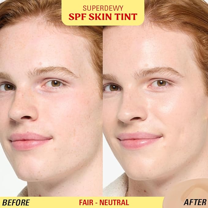 Revolution Superdewy SPF 30 Skin Tint, Tinted Mineral Face Foundation, Buildable Coverage for Facial Glow, 12% Zinc Oxide, Vegan & Cruelty-Free, Fair Neutral