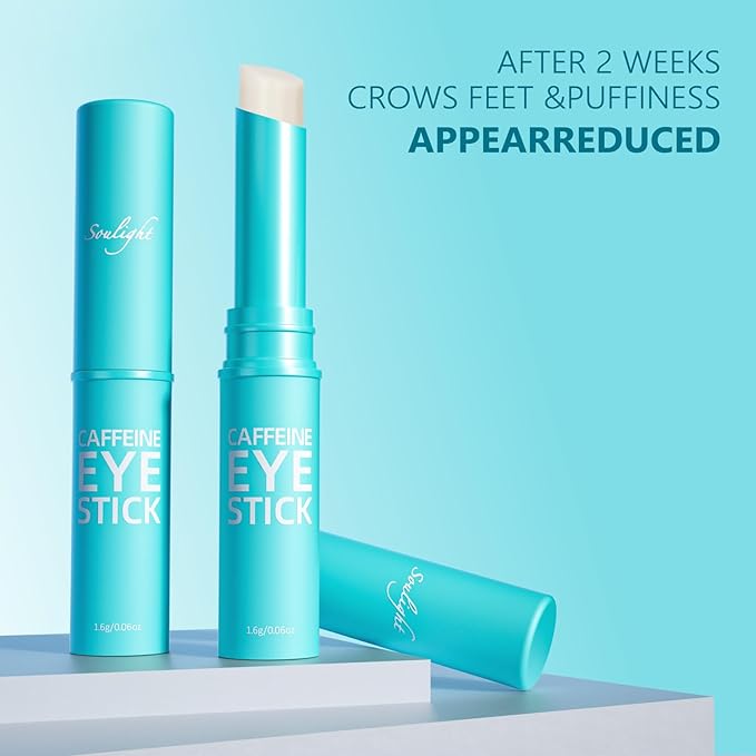 Soulight Caffeine Eye Stick, Anti-Aging Eye Balm, Advanced Revitalizing Eye Cream for Wrinkles, Dark Circles, Puffiness & Bags Under Eyes - Retinol Eye Cream Moisturizes, Softens & Nourish Skin