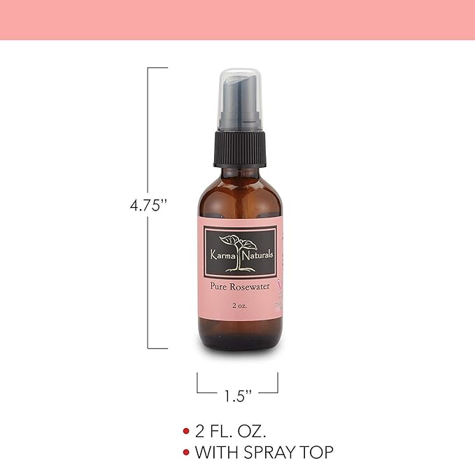 Karma Organic Pure Rose Water Spray Natural Face Toner Anti Toxic Skin Fresher
