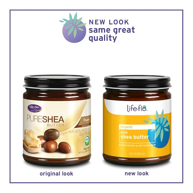 LIFE-FLO Pure Organic Shea Butter, Unrefined | Moisturizes, Smooths & Conditions Skin, Hair & Scalp | No Parabens | 9oz