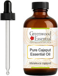 Greenwood Essential Pure Cajeput Essential Oil (Melaleuca cajeputi) with Glass Dropper Steam Distilled 120ml (4 oz)