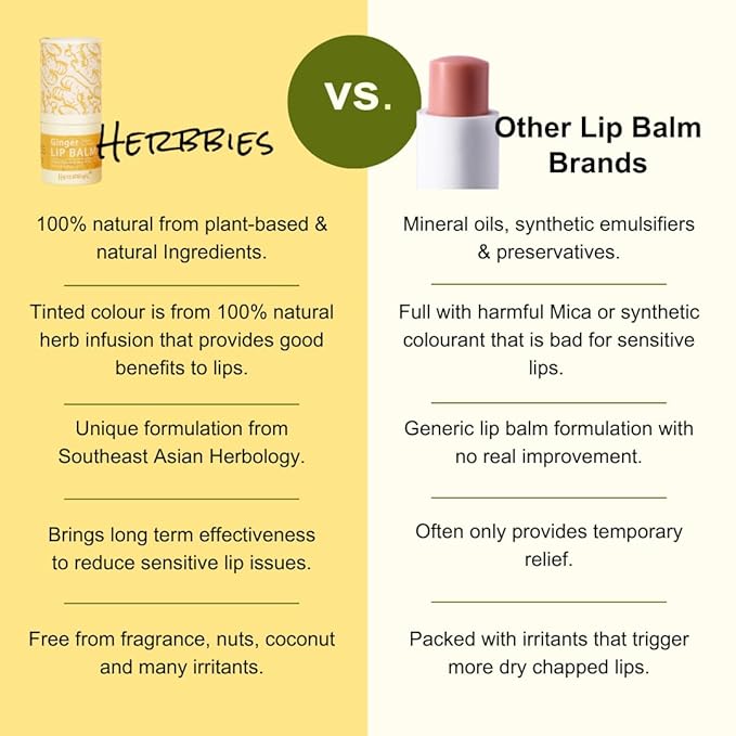 Ginger Lip Balm – Natural Lip Brightening Balm for Pigmented, Dull or Dark Lips – Fragrance-Free, Essential Oil-Free Hydrating Lip Treatment for Sensitive Skin, Eczema-Prone Lips, Adults & Kids (0.17 oz)