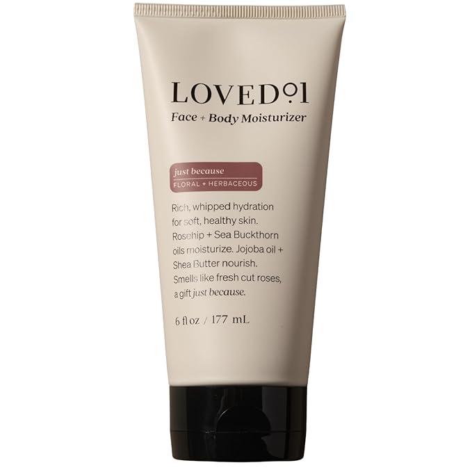 Loved01 Face & Body Moisturizer, John Legend Skincare, Daily Hydrating Cream, Deeply-Moisturizing & Non-Greasy Formula with Shea Butter, Just Because, Fresh Floral Scent, 1-Pack, 6 oz
