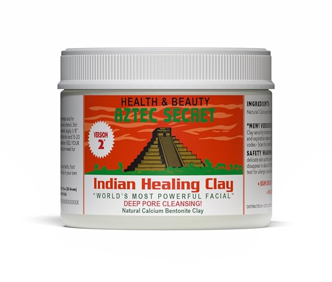 Aztec Secret - Indian Healing Clay 10oz Jar - Deep Pore Cleansing Facial & Body Mask – The Original 100% Natural Calcium Bentonite Clay