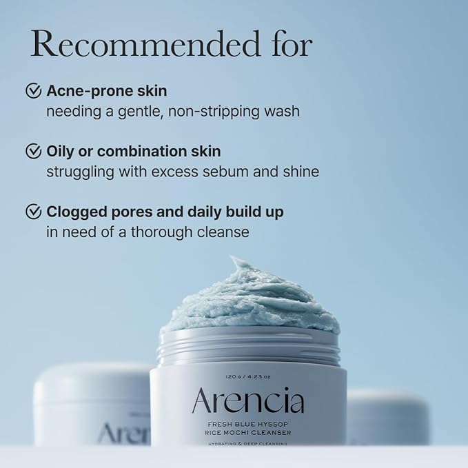 Arencia Hyssop Brightening & Deep-Cleansing Face Scrub & Exfoliator - All Skin Types, For Sebaceous Filaments & Blackheads (1.76oz)