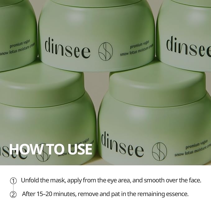DINSEE Premium Vegan Snow Lotus Moisturizer - Lightweight Hydrating cream, Strengthen Skin's Moisture Barrier, Anti-Aging, Korean Vegan Skincare for All Skin Types, 50ml / 1.69 fl oz