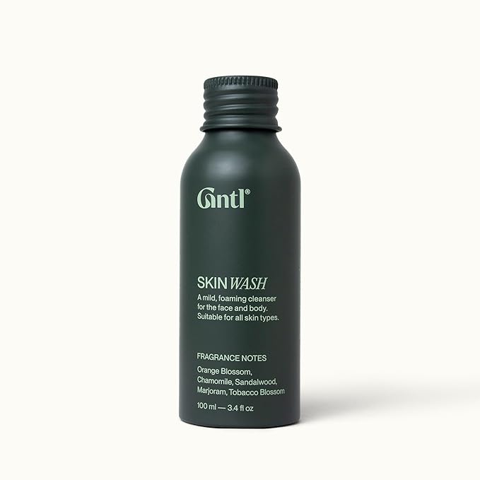 Gntl - Skin Wash | Aloe, Glycerine, Baby-Safe Surfactants | Cleanse Without Drying | Remove Dirt, SPF, Makeup | Facial-Grade Ingredients For All Skin Types, Men + Women (Travel; 100 ml | 3.4 fl oz)