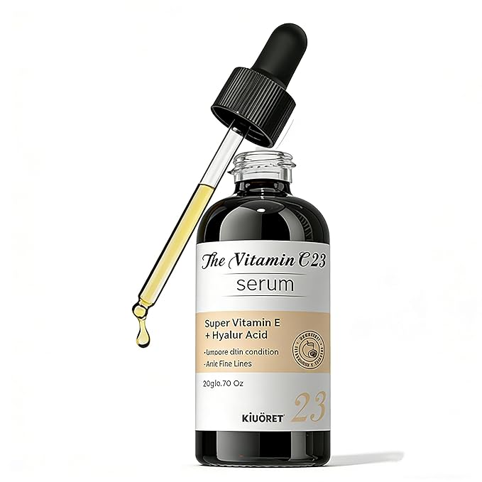 23% Vitamin C Serum - Vitamin E & Hyaluronic Acid Blend - Hydrating & Skin-Improving Formula, Reduces Wrinkles/Fine Lines, Evens Skin Tone - Gentle for All Skin Types, Promotes Smooth, Radiant Skin
