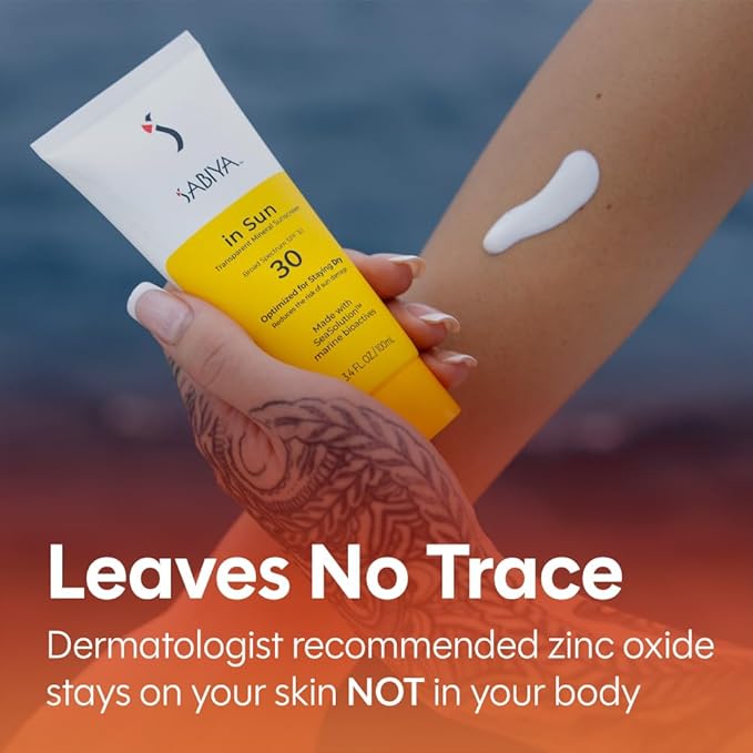 In The Sun Mineral Sunscreen SPF 30, Broad Spectrum Zinc Oxide, Daily Sun Protection for Face and Body, Lightweight Formula with SeaSolution™, 3.4 oz
