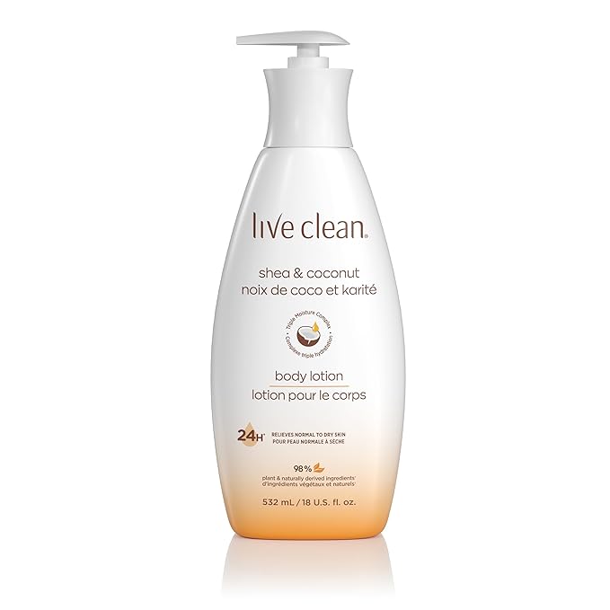 Live Clean Moisturizing Shea and Coconut Body Lotion, 18 Fl Oz