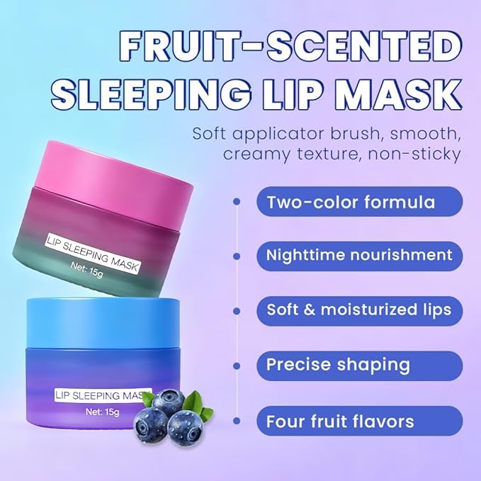 FeiCuiYun Lip Sleeping Mask, Moisturization and Antioxidants, Nourish, Hydrate, Flaky, Dry Lips, Includes Softapplicator Brush (Watermelon, 1Pcs)